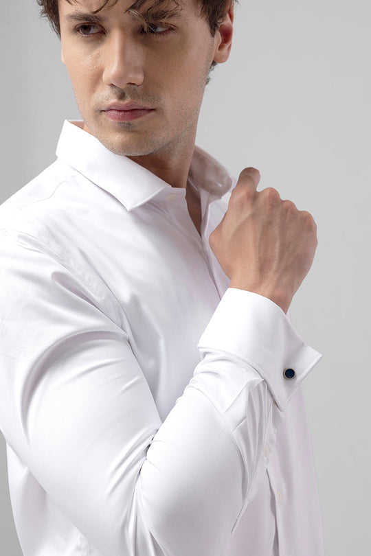 Buy Men's Double Cuff White Shirt Online SNITCH