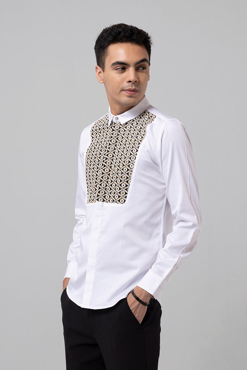 Evelyn Embroidered White Shirt