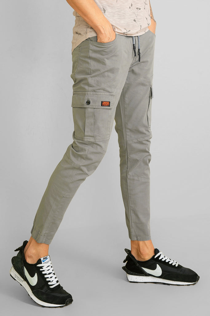 Dark Grey Cotton Cuffed Cargo Trousers  New Look