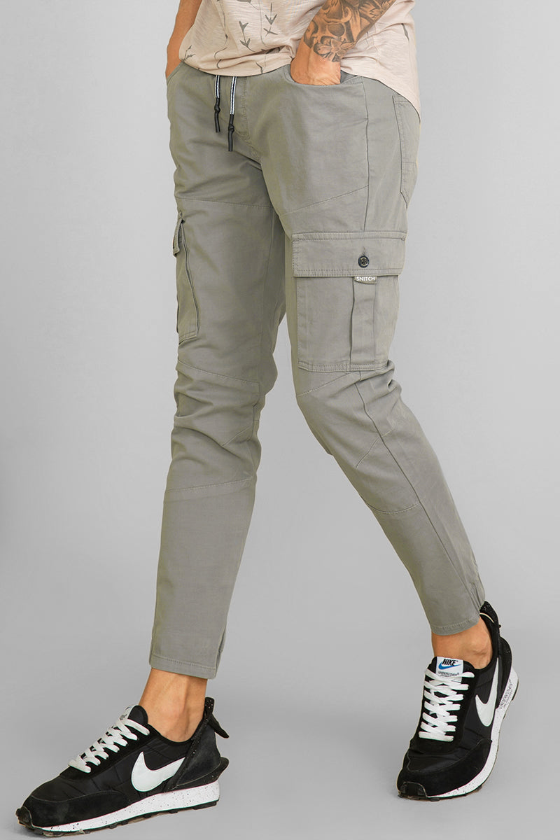 Grey slim cargo pants outlet