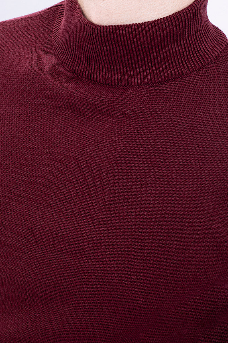 Maroon high neck sweater deals