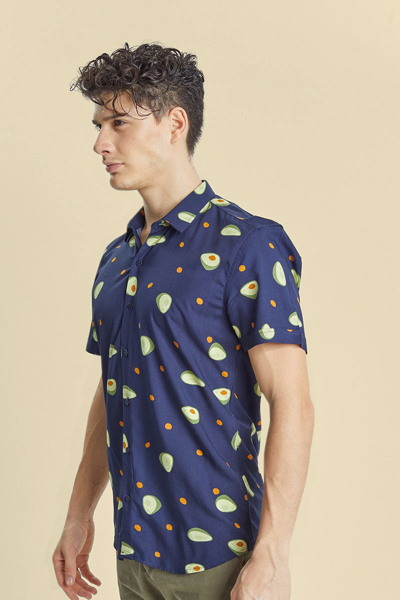 Avocado Print Navy Shirt - SNITCH