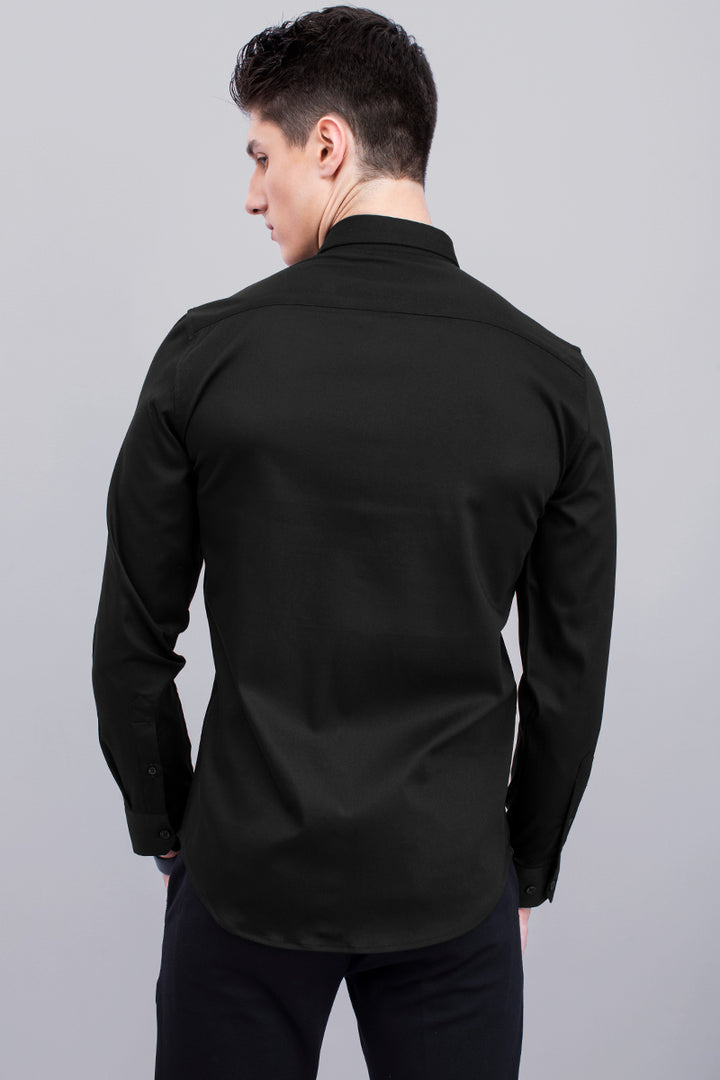 Black Beaded Designer Shirt - SNITCH