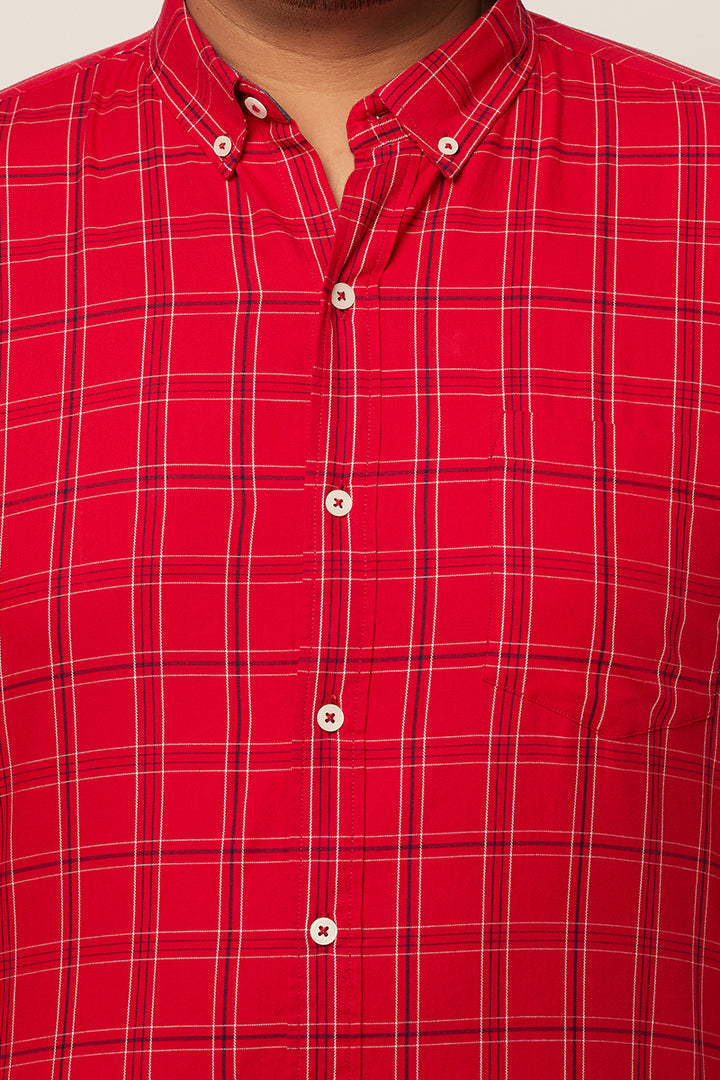 Mini Check Red Check Shirt - SNITCH