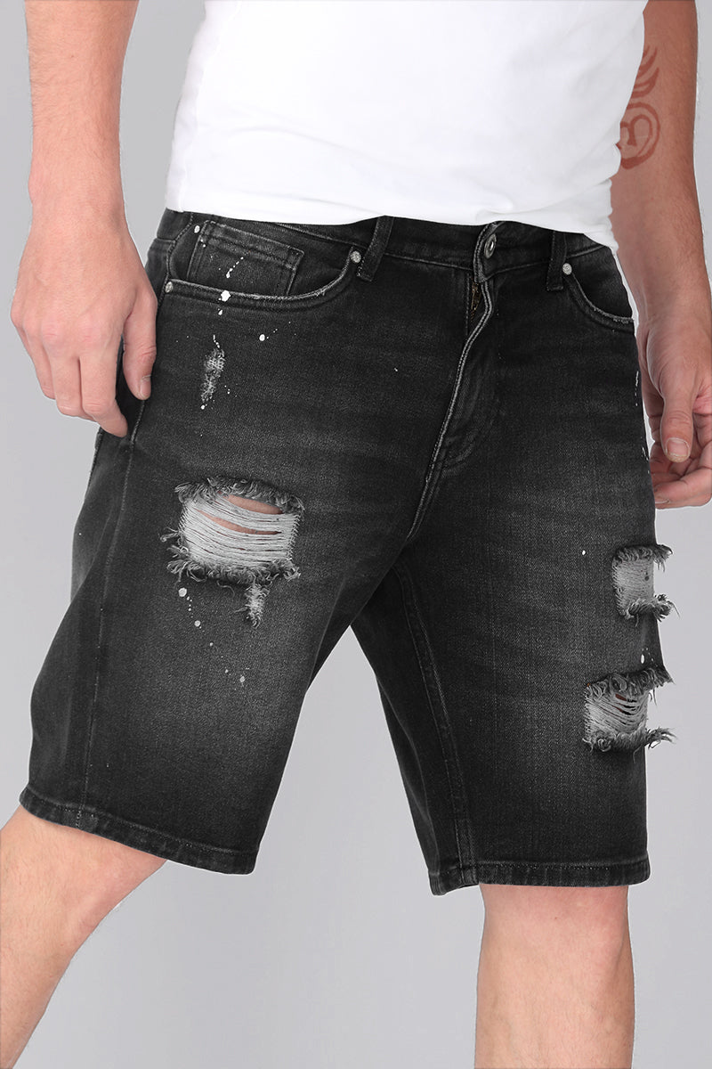 Black Foray Denim Shorts - SNITCH