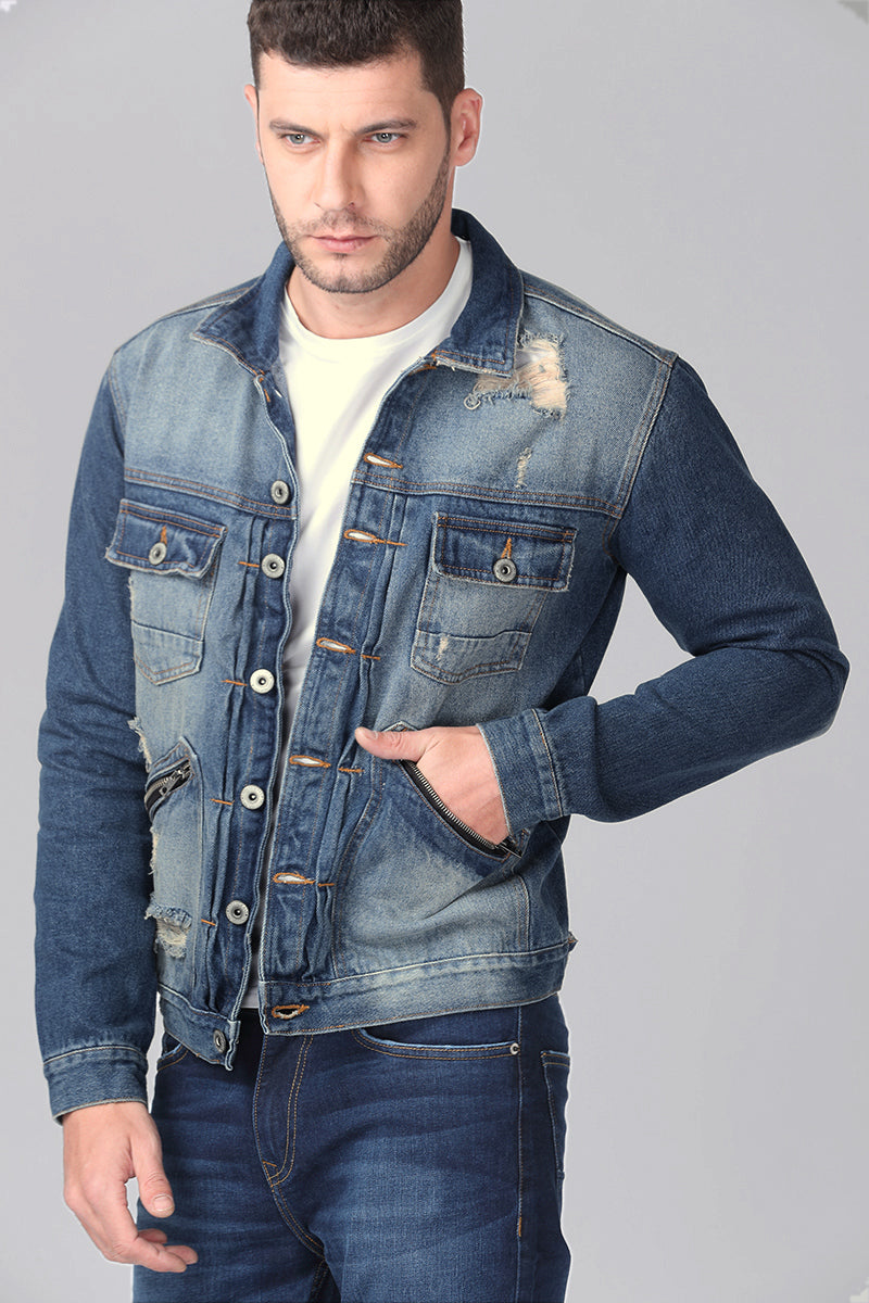 Blue Vintage Denim Jacket - SNITCH