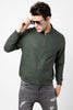 Linen Green Bomber Jacket - SNITCH