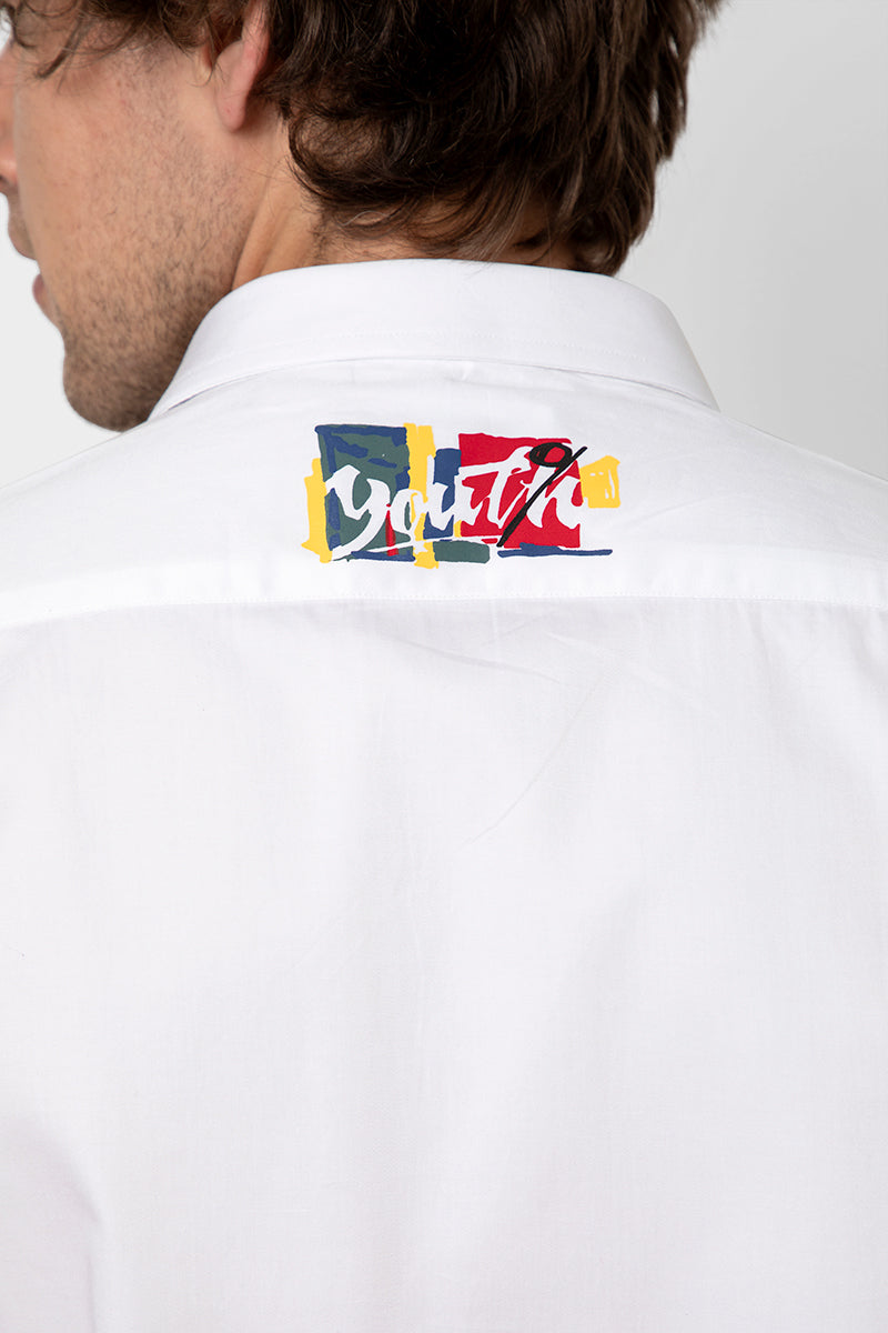 Young & Reckless Printed White Shirt - SNITCH