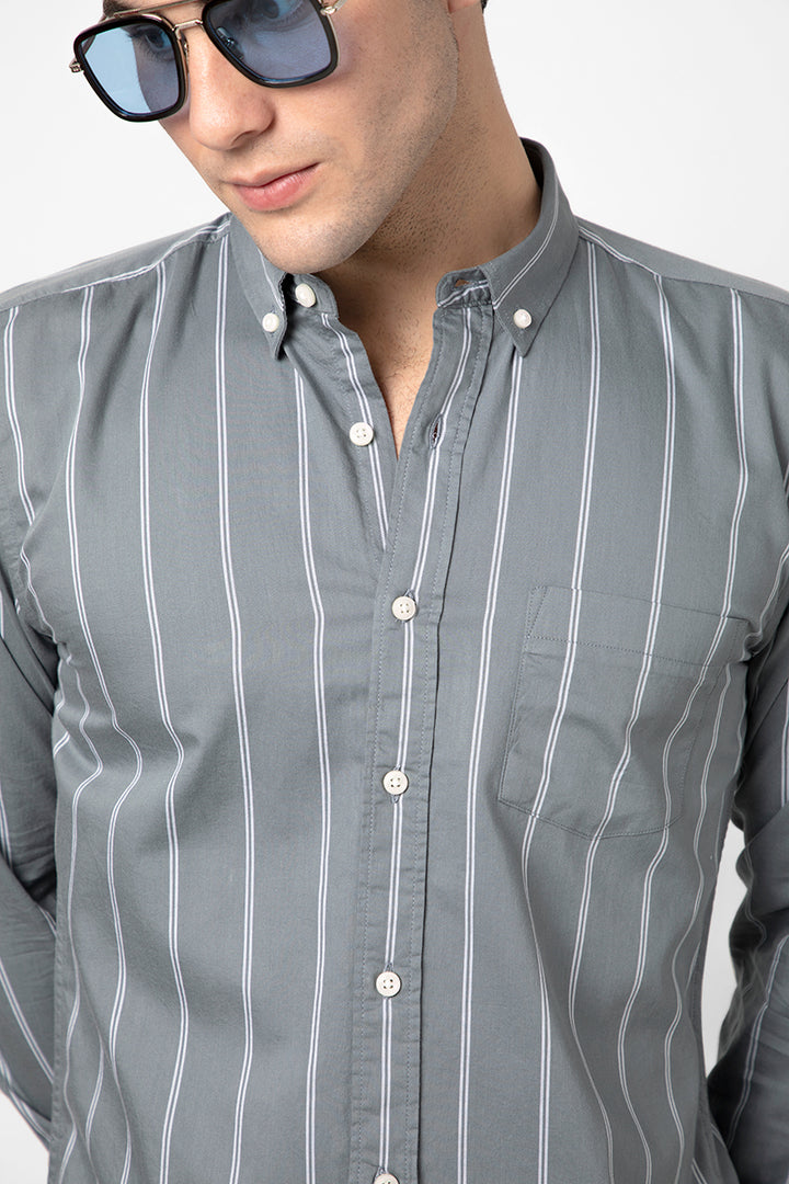 Modern Stripe Grey Shirt - SNITCH