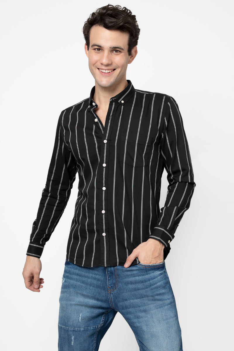 Modern Stripe Black  Shirt - SNITCH