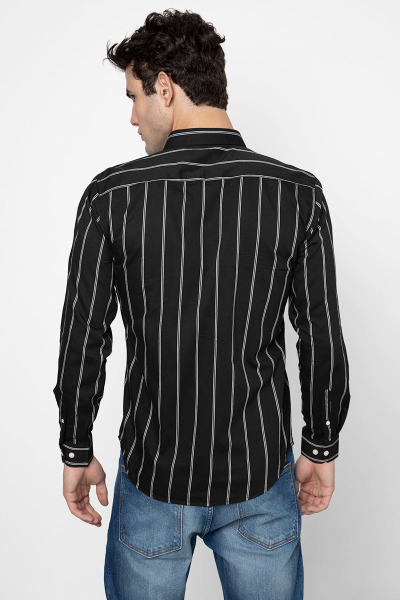 Modern Stripe Black  Shirt - SNITCH