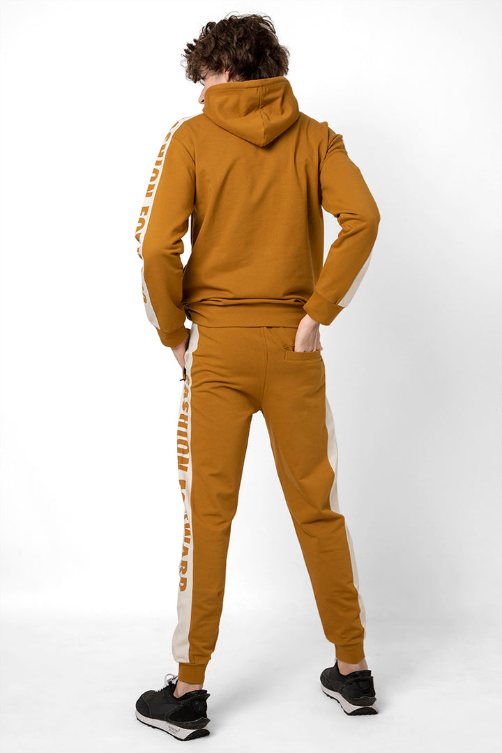Mustard Fashion Forward Cut & Sew Co-Ords Jog Suit - SNITCH