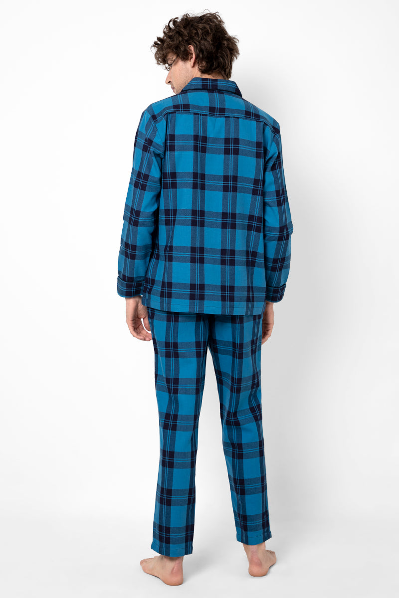 Checkered Blue Night Suit - SNITCH