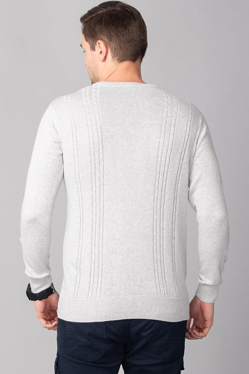Grey Stripe Stockinette Sweater - SNITCH