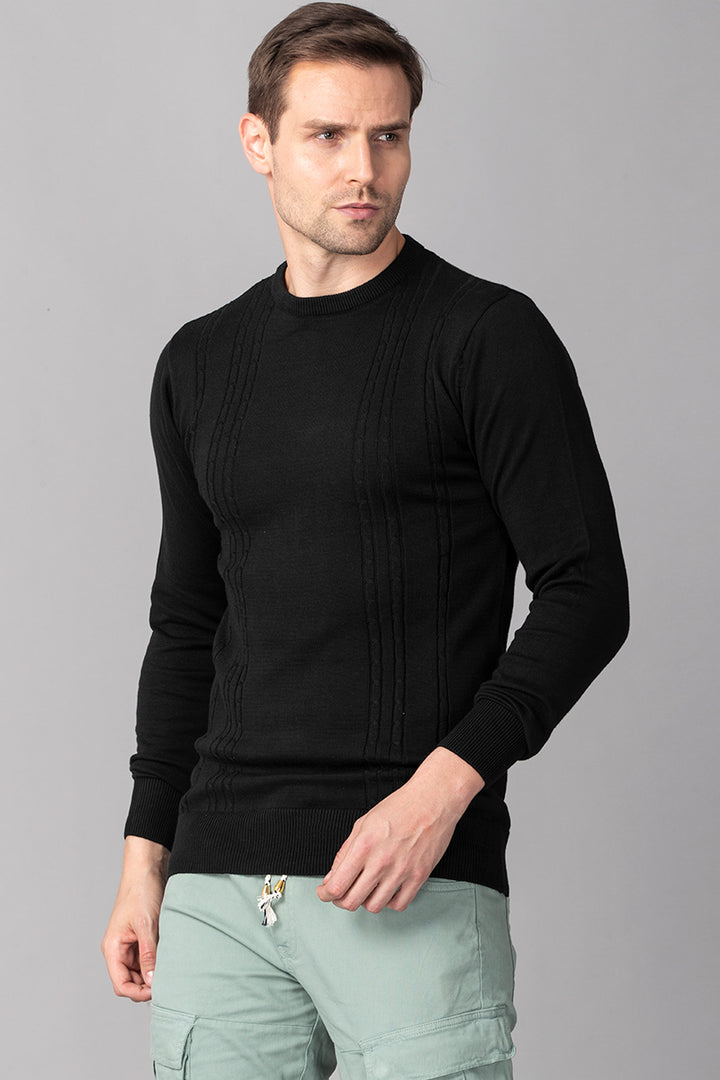 Black Stripe Stockinette Sweater - SNITCH