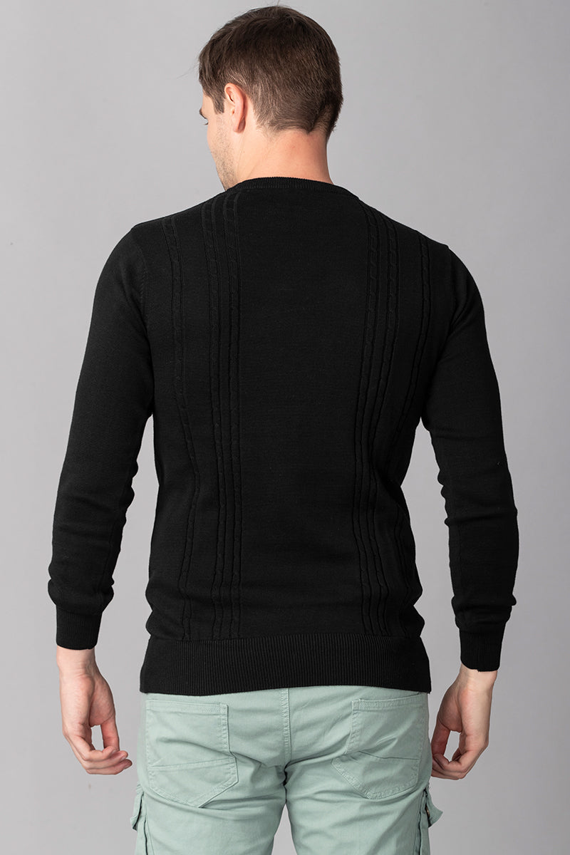 Black Stripe Stockinette Sweater - SNITCH