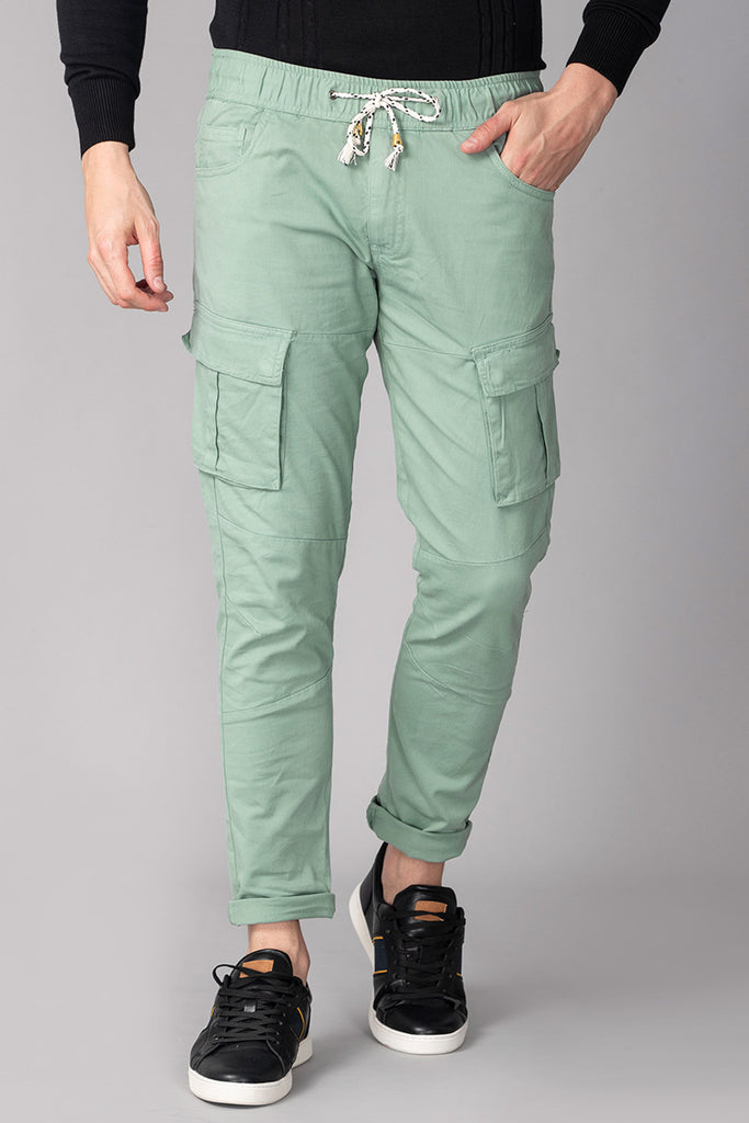Buy Flying Machine Dark Green Slim Fit Cargo Trousers - Trousers for Men  1065892 | Myntra