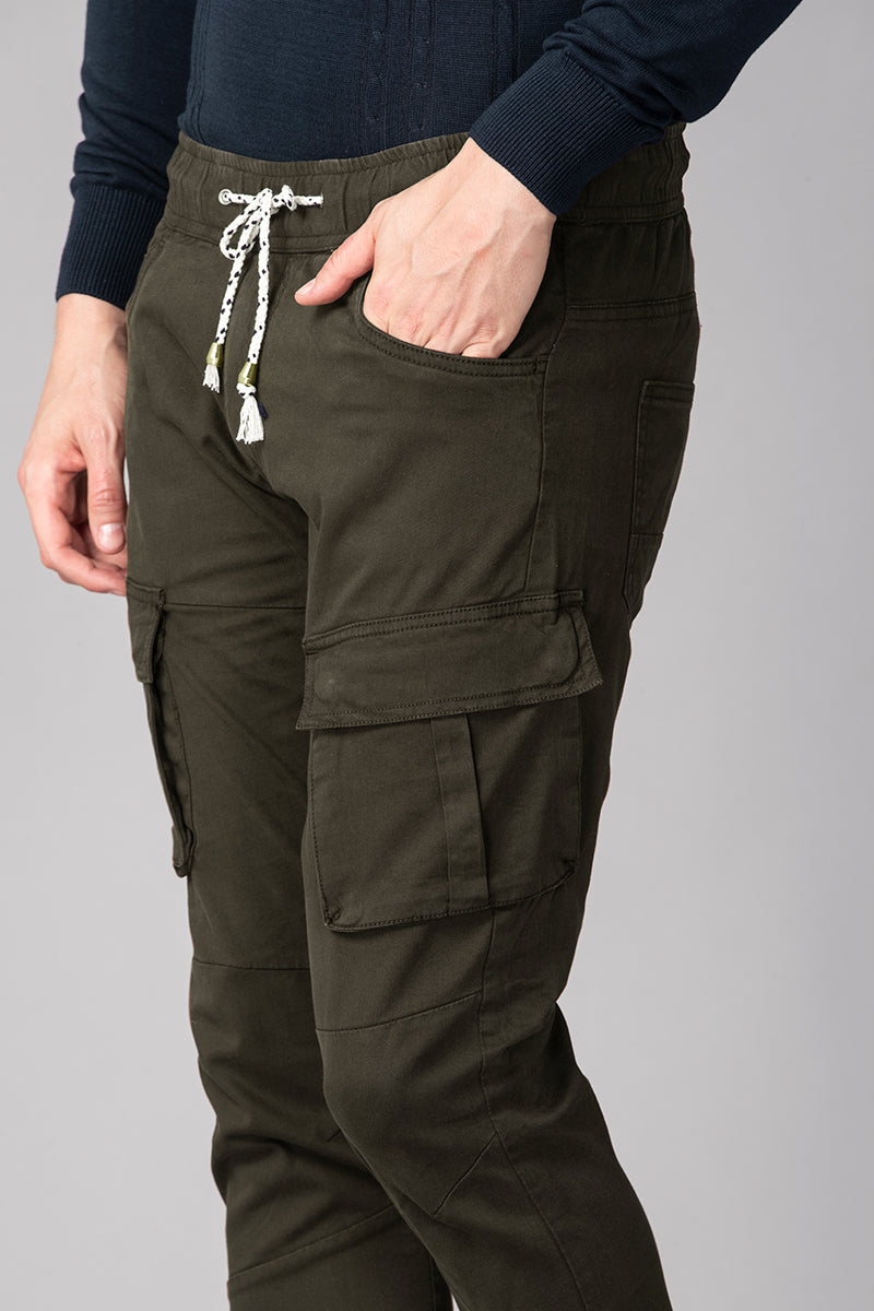 Dark Brown Cargo Pant - SNITCH