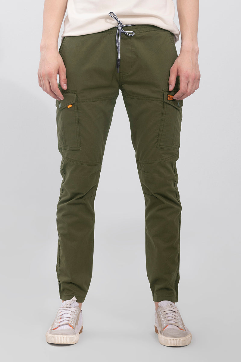 Buy Men's Broly Olive Cargo Jogger Online | SNITCH