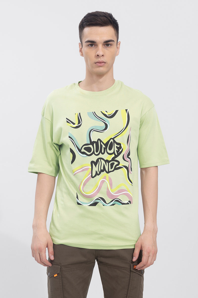 Out of Mind Light Green Oversized T-Shirt