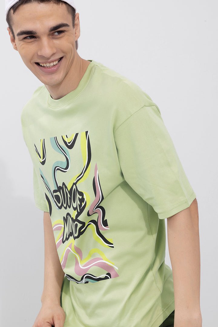 Out of Mind Light Green Oversized T-Shirt