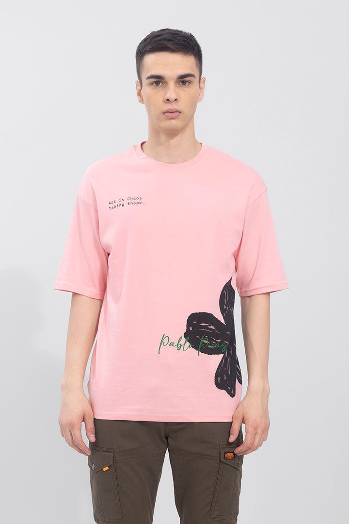 Art is Chaos Pink Oversized T-Shirt