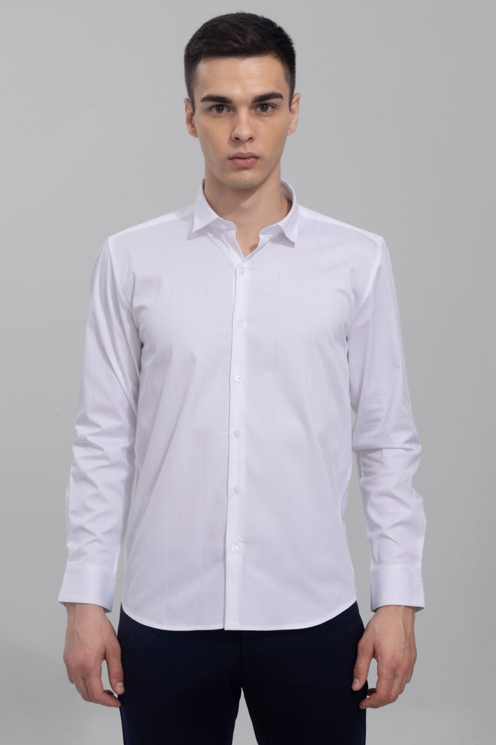Minimal Stripe White Shirt