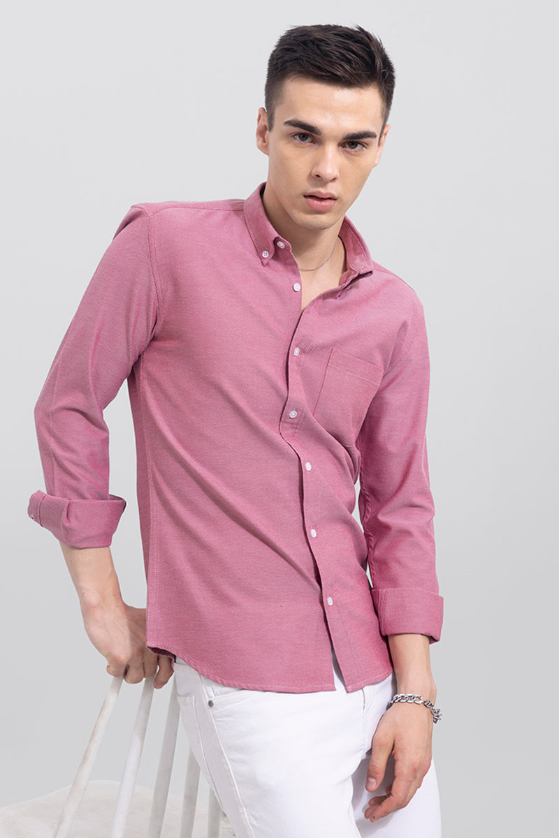 Oxford Button Down Coral Red Shirt