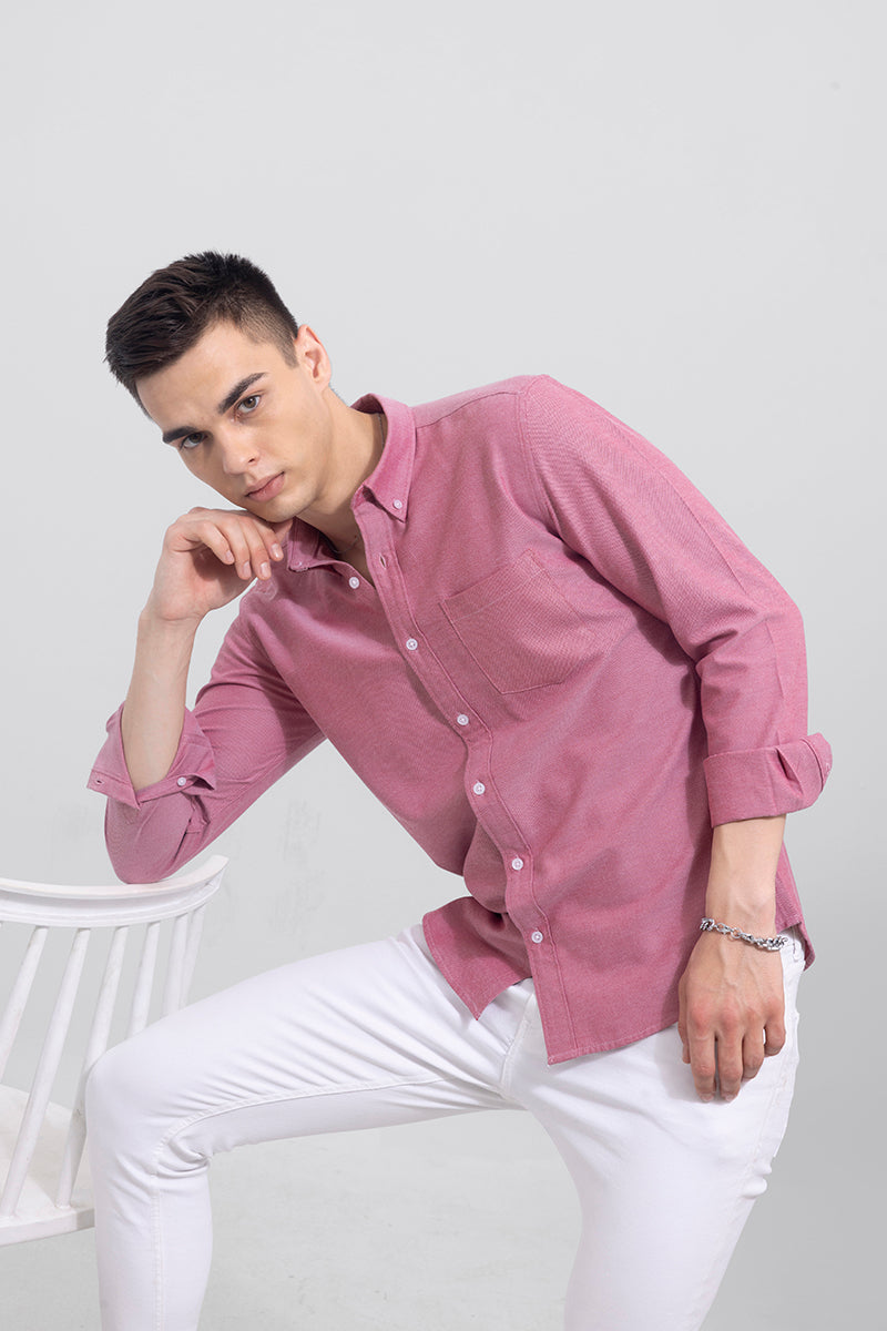 Oxford Button Down Coral Red Shirt