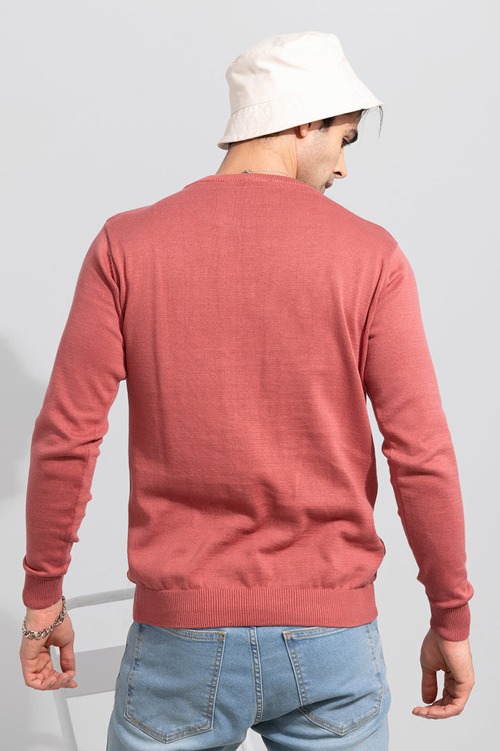 Snug Coral Red Sweater