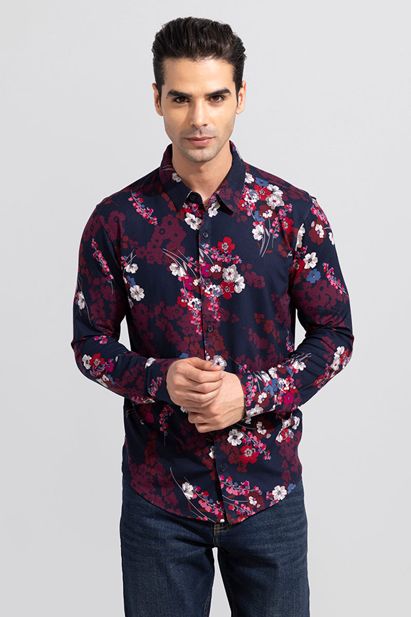 Hibiscus Navy Shirt