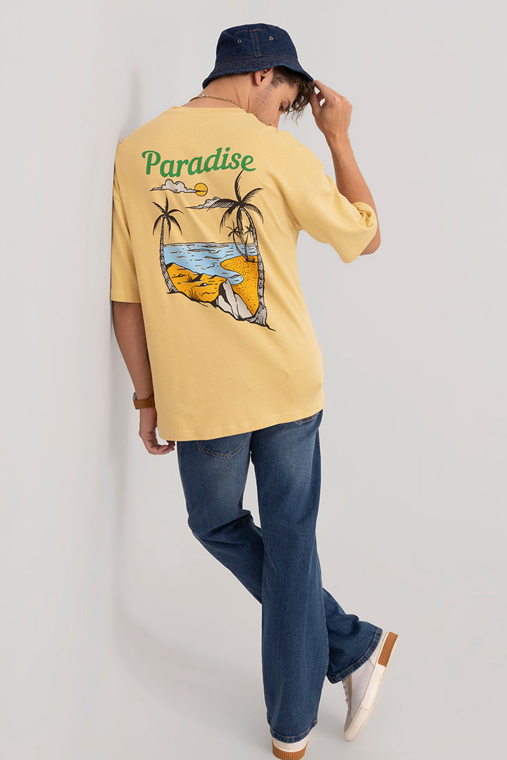 Hidden Paradise Mustard Oversized T-Shirt