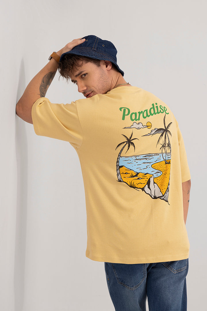Hidden Paradise Mustard Oversized T-Shirt