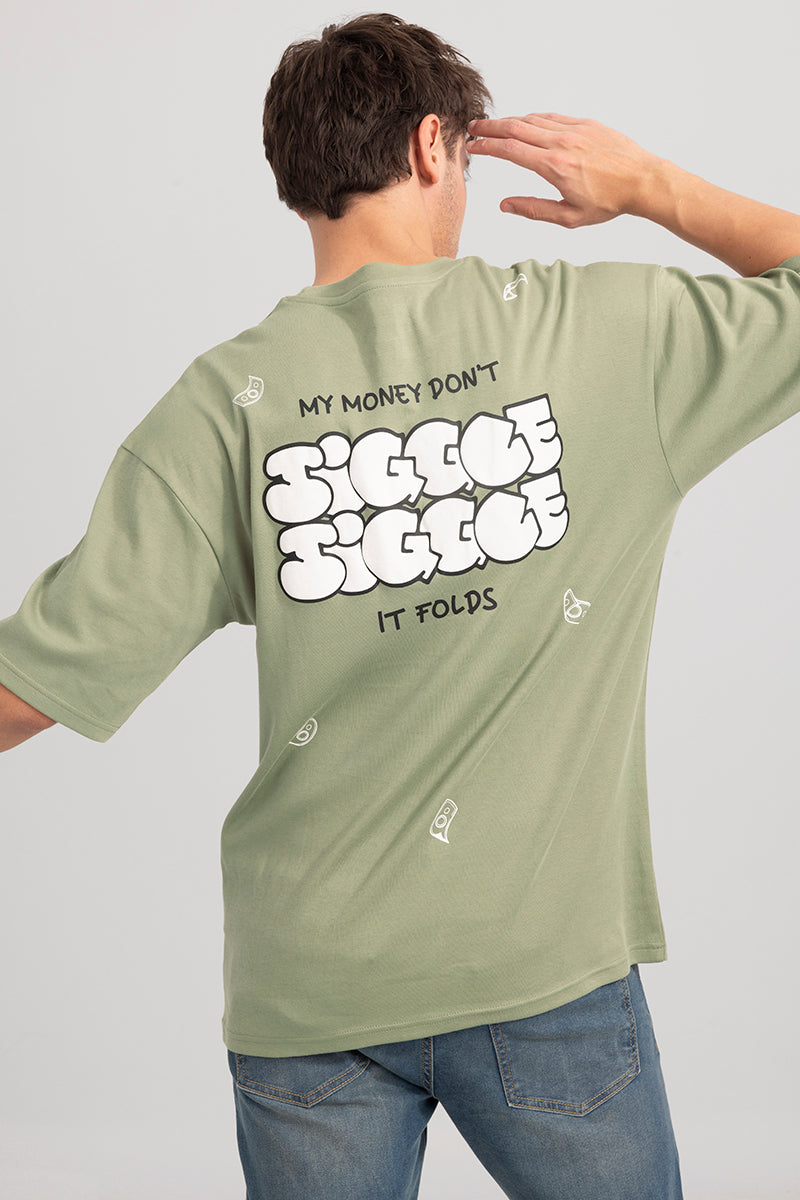 Jiggle Jiggle Green Oversized T-Shirt