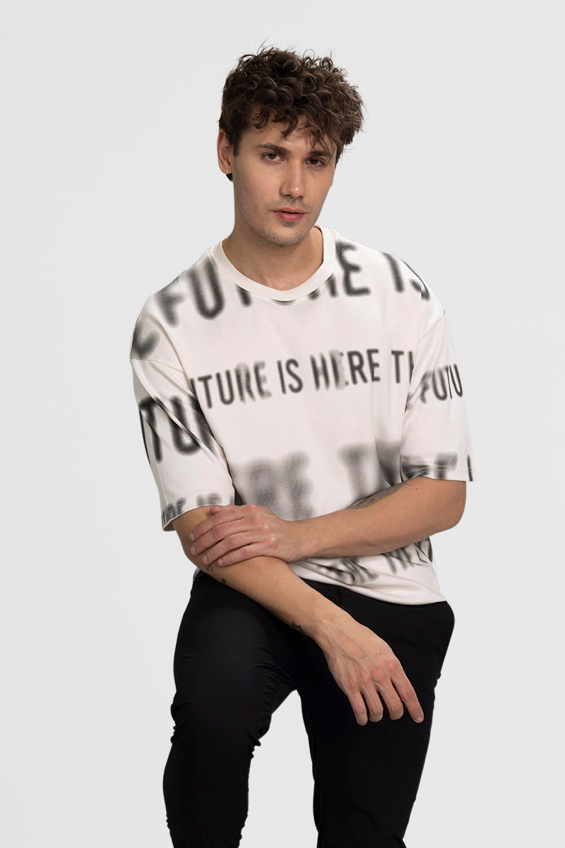 Buy Men's Future Off-White Oversized T-Shirt Online | SNITCH