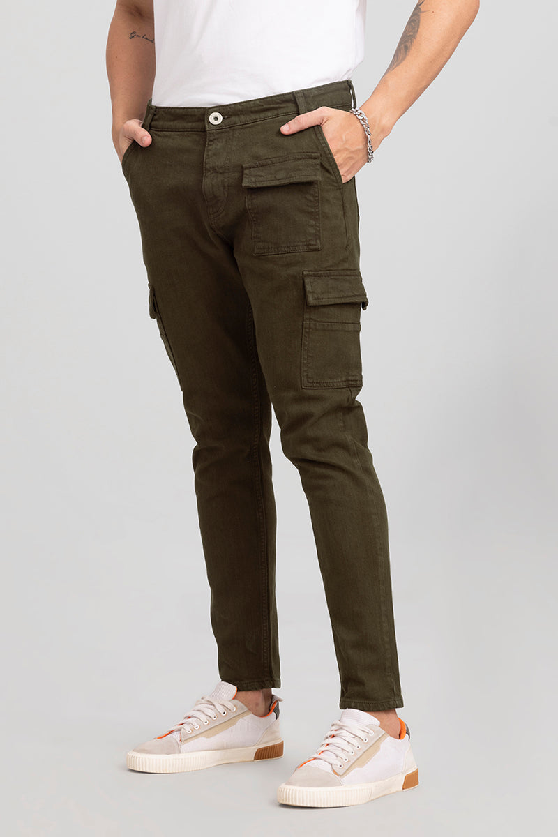 Buy Men's Xavie Brown Cargo Jeans Online | SNITCH