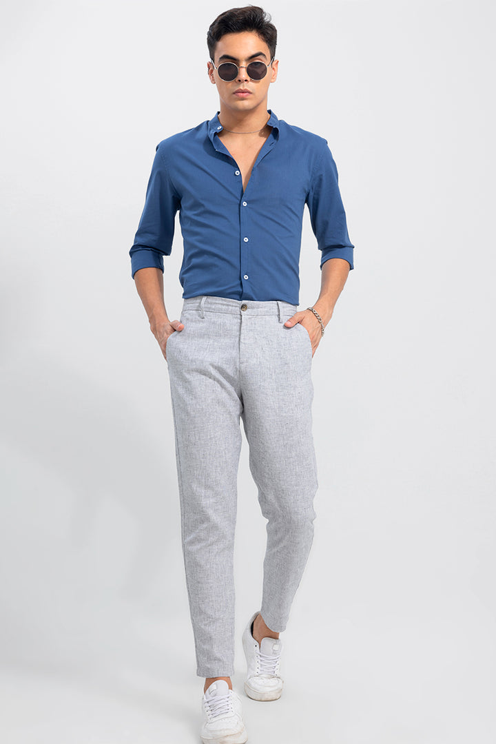 Elegance Stone Grey Linen Pant