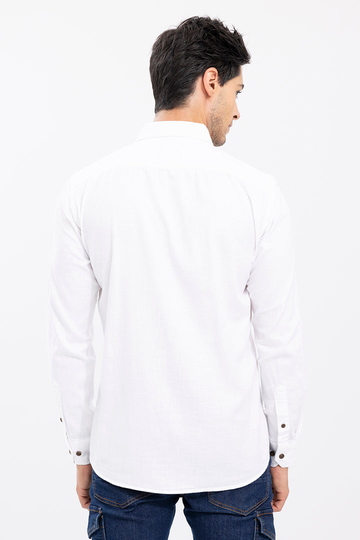 Double Pocket White Shirt