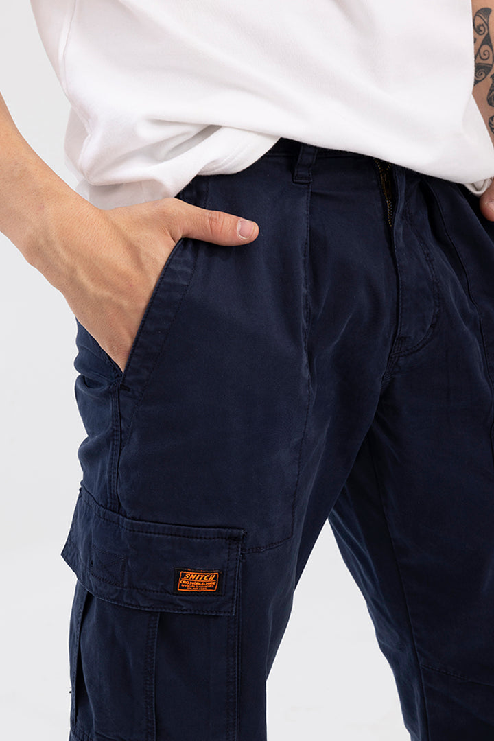 Whis Navy Tapered Cargo Pant