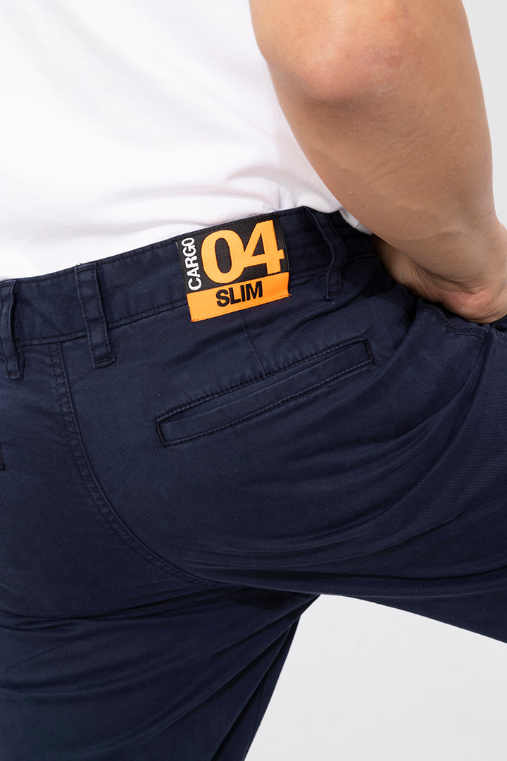Whis Navy Tapered Cargo Pant
