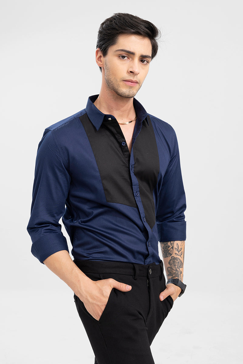 black and blue designer shirt