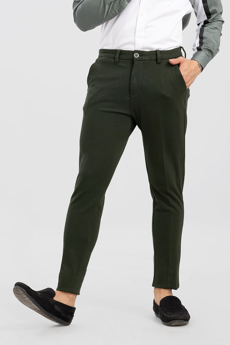 Green stretch pants cheap