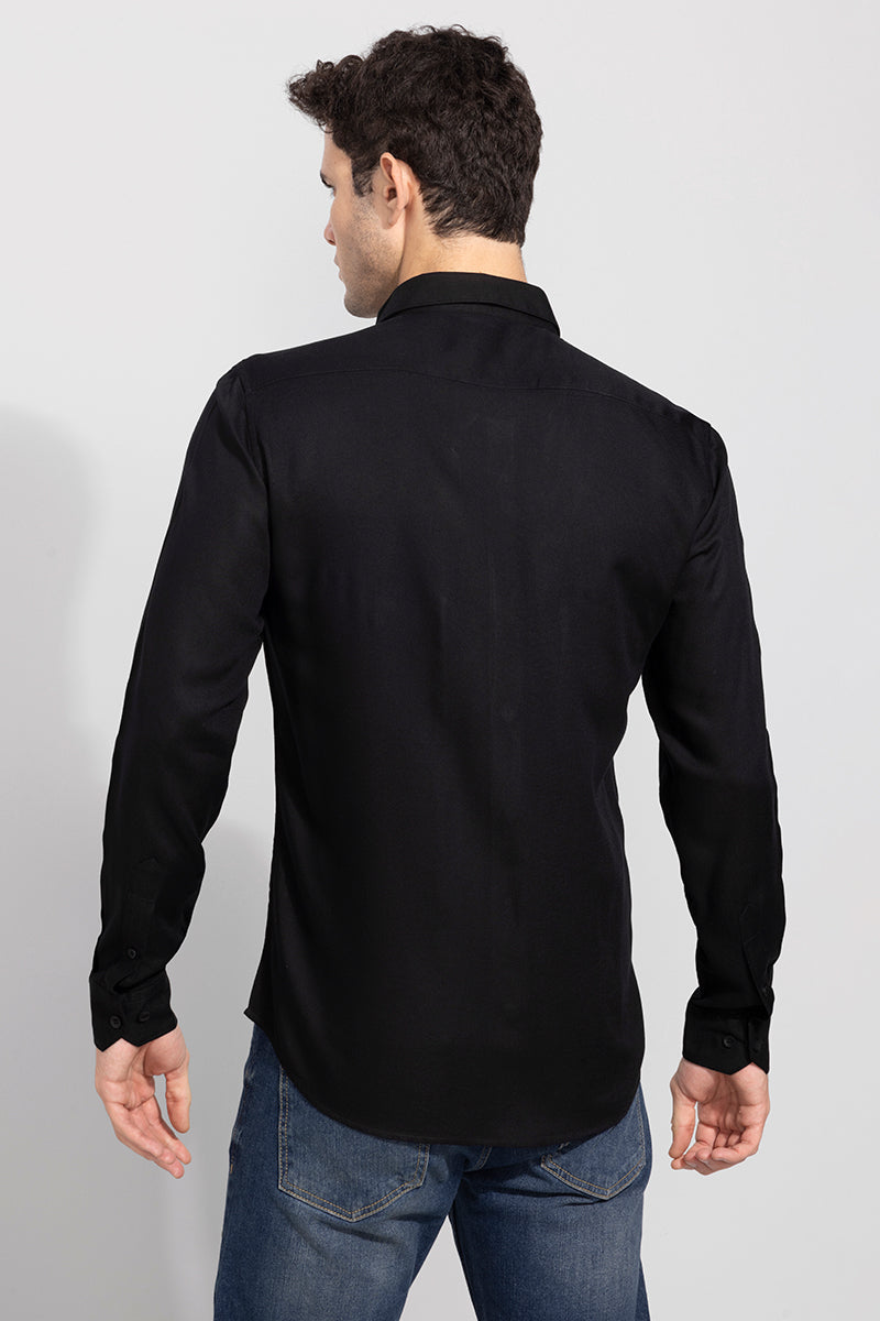 Double Pocket Black Shirt