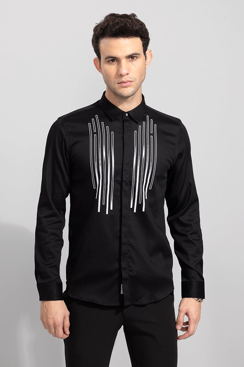 Box Stripe Black Shirt