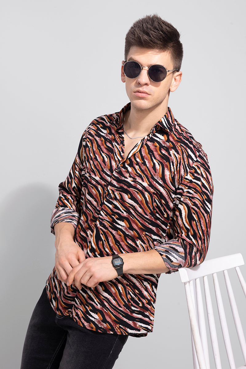 Tiger Print Red Shirt