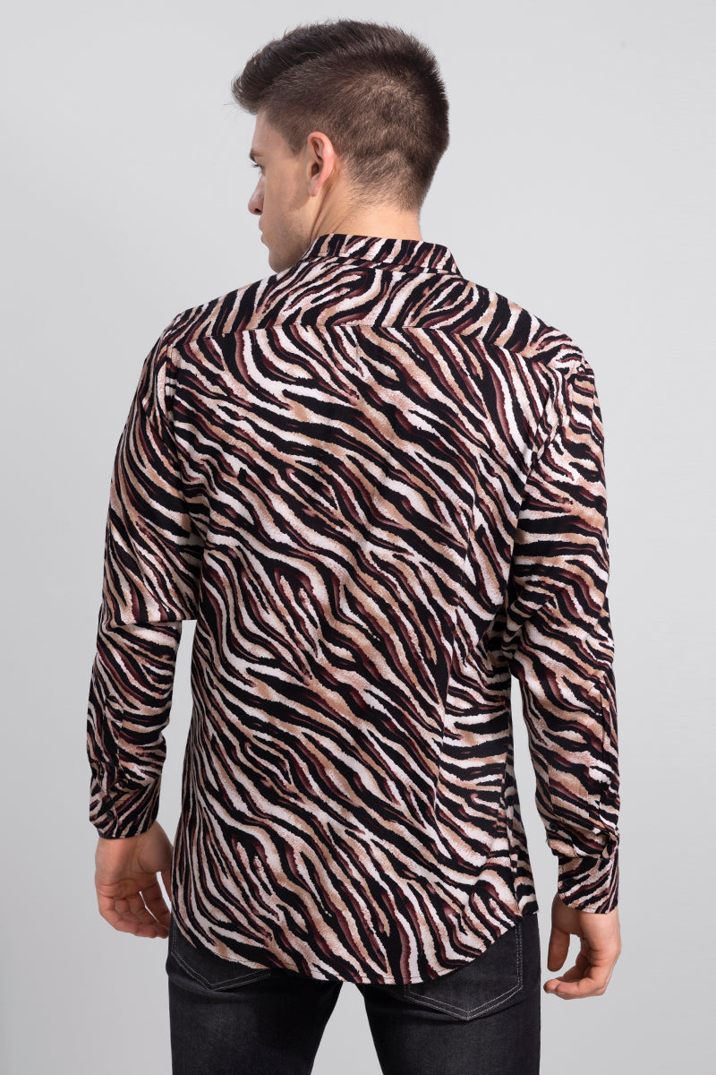 Tiger Print Sand Brown Shirt