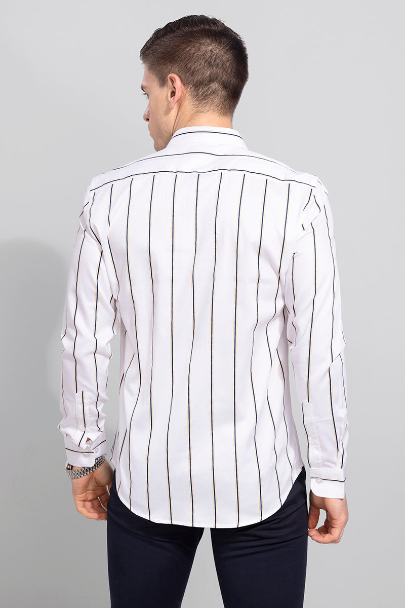 Dual Stripe White Shirt