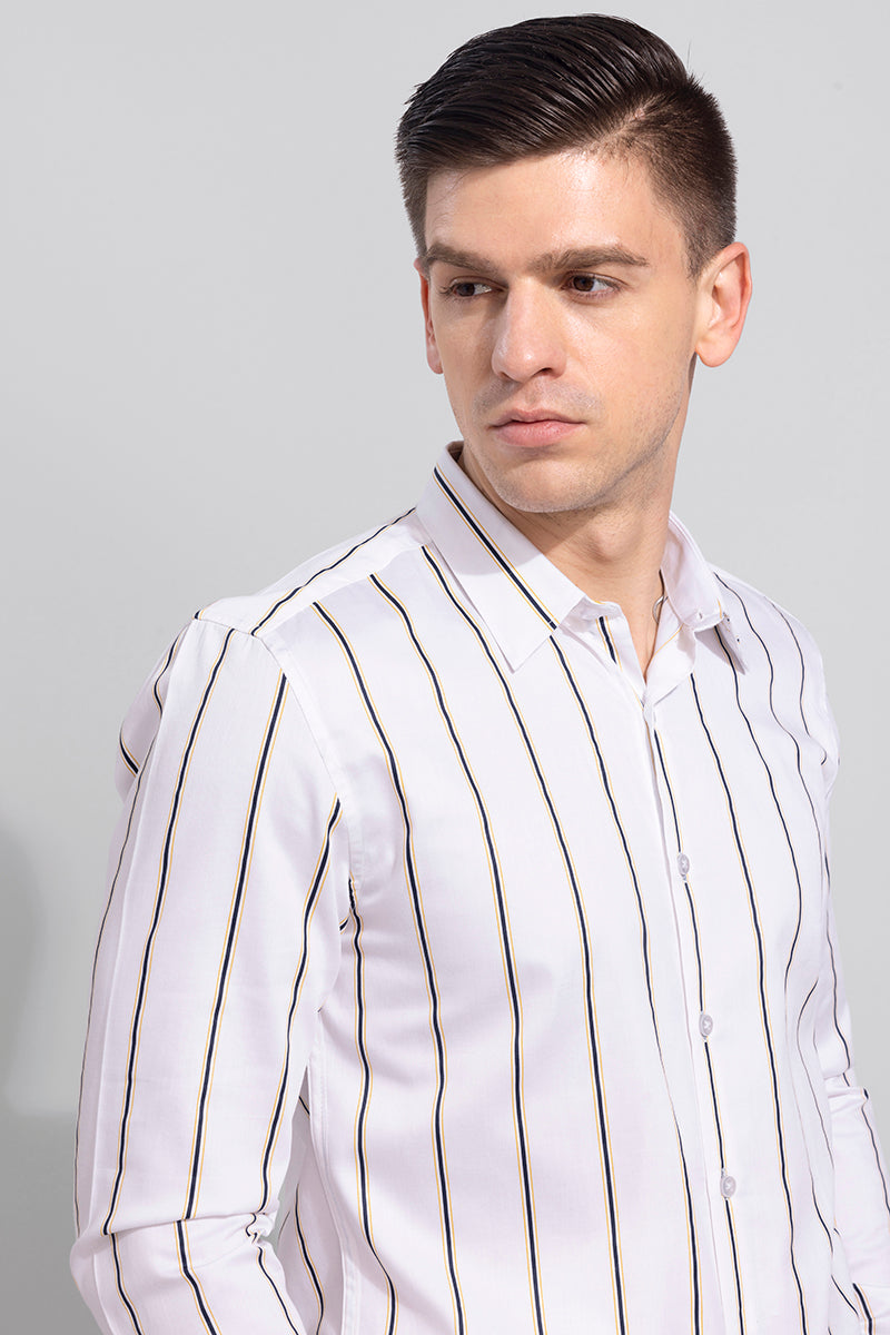 Dual Stripe White Shirt