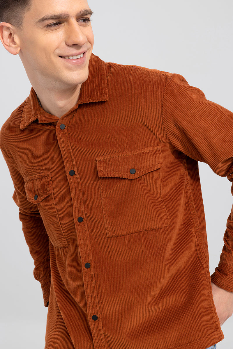 Artic Rustic Orange Corduroy Overshirt