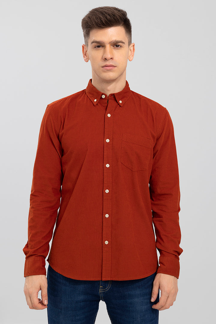 Velveteen Red Corduroy Shirt